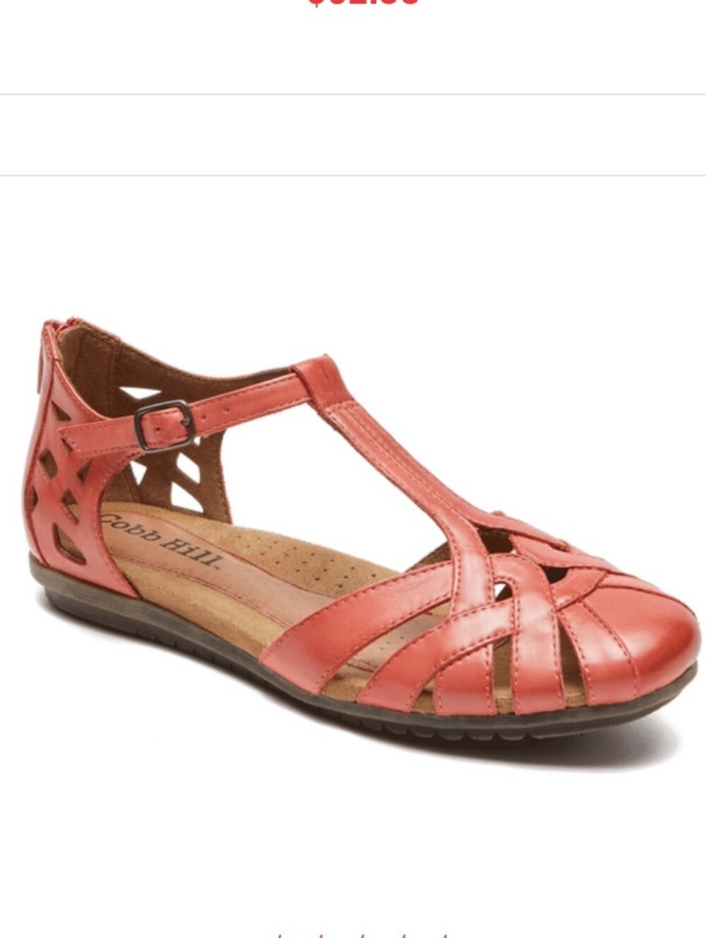 Cobb Hill Ireland Fisherman T-Strap Leather Flat Sandals